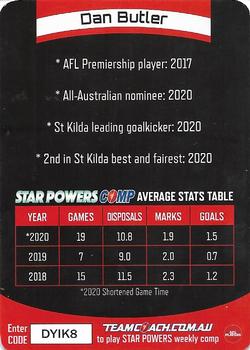 2021 Team Coach AFL - Star Powers Silver #SP-72 Dan Butler Back